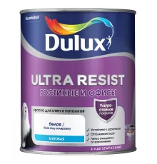 Dulux Ultra Resist / Дюлакс Ультра Резист Гостиные и Офисы моющаяся краска для стен матовая 2,25 л
